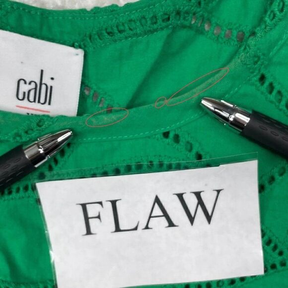 Cabi Gemma Eyelet Tank Top Kelly Green - Picture 5 of 9